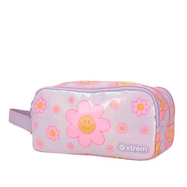 CARTUCHERA ESCOLAR XTREM UNIVERSITY+ 6XT LILAC FLOWER