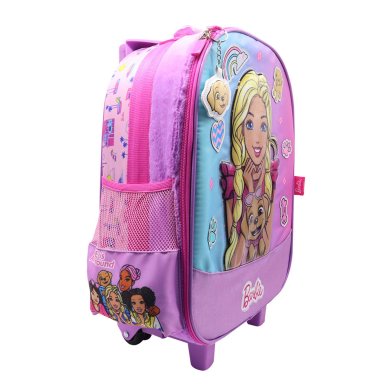 MALETA ESCOLAR CON RUEDAS BARBIE PETS LILA - 2