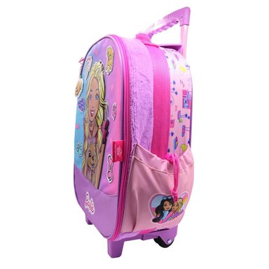 MALETA ESCOLAR CON RUEDAS BARBIE PETS LILA - 3