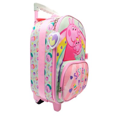 MALETA ESCOLAR CON RUEDAS PEPPA PIG ROSA CLARO - 3