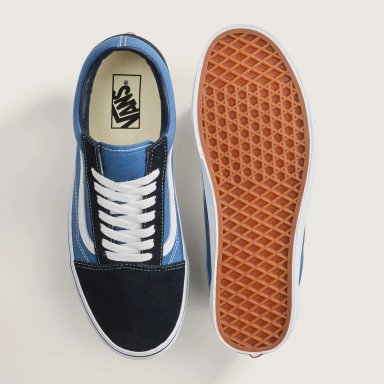 ZAPATILLAS HOMBRE VANS URBANAS AZUL MARINO UA OLD SK CUERO - 3