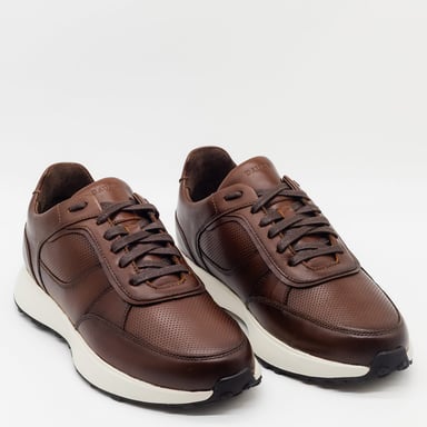 ZAPATILLAS HOMBRE DAUSS CASUALES MARRÓN Z3501PBA CUERO - 3