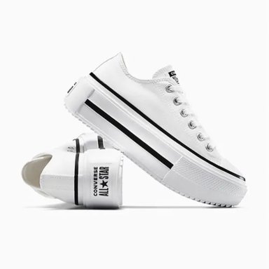 ZAPATILLAS MUJER CONVERSE URBANAS BLANCO CHUCK TAYLOR ALL STAR DOUBLE STACK PLATFORM - 8