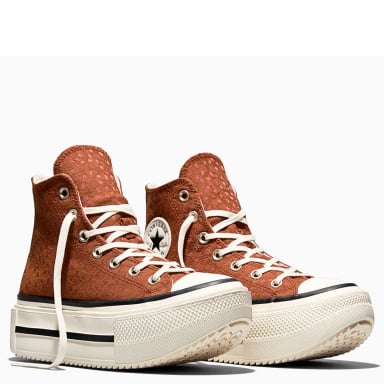 ZAPATILLAS MUJER CONVERSE URBANAS MARRÓN CHUCK TAYLOR ALL STAR DOUBLE STACK PLATFORM DEER - 2