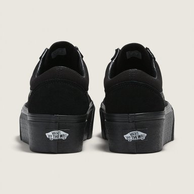 ZAPATILLAS MUJER VANS URBANAS NEGRO OLD SK ST CUERO - 4