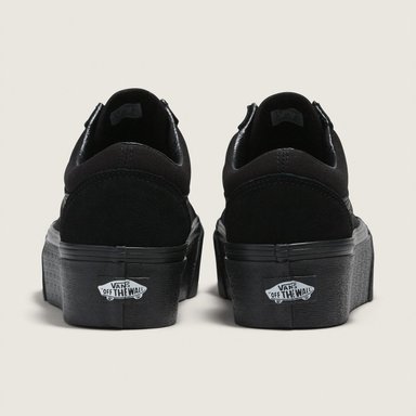 ZAPATILLAS MUJER VANS URBANAS NEGRO OLD SK ST CUERO - 4