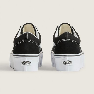ZAPATILLAS MUJER VANS URBANAS NEGRO OLD SK ST CUERO - 4