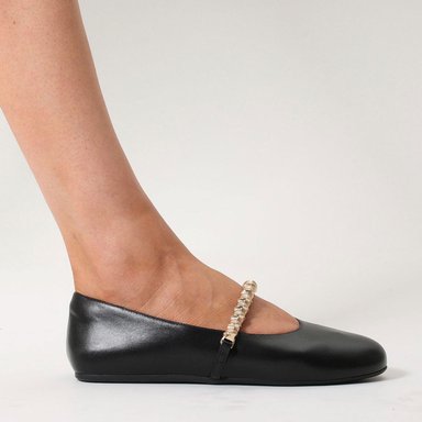 BALLERINAS CUERO MUJER AREZZO NEGRO - 4
