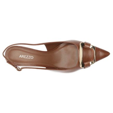 ZAPATOS DE VESTIR CUERO MUJER AREZZO COGNAC - 4