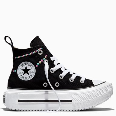 ZAPATILLAS NIÑO CONVERSE URBANAS NEGRO CHUCK TAYLOR ALL STAR DOUBLE STACK PLATFORM POLKA DOTS - 1