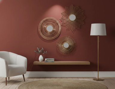 ESPEJO RIPLEY HOME SOL REDONDO METAL DORADO 45 X 45 CM - 5