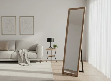 ESPEJO RIPLEY HOME 40X160 CM PIE MADERA CLARA