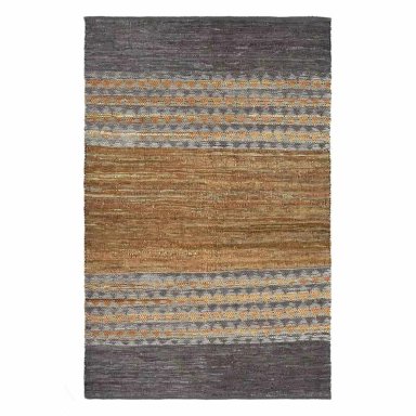 ALFOMBRA RIPLEY HOME RÚSTICO FRANJAS CUERO GRIS 170 X 240 CM - 2