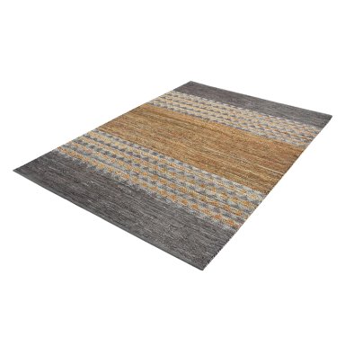 ALFOMBRA RIPLEY HOME RÚSTICO FRANJAS CUERO GRIS 170 X 240 CM - 3