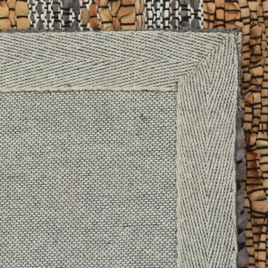 ALFOMBRA RIPLEY HOME RÚSTICO FRANJAS CUERO GRIS 170 X 240 CM - 5