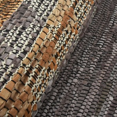 ALFOMBRA RIPLEY HOME RÚSTICO FRANJAS CUERO GRIS 170 X 240 CM - 6