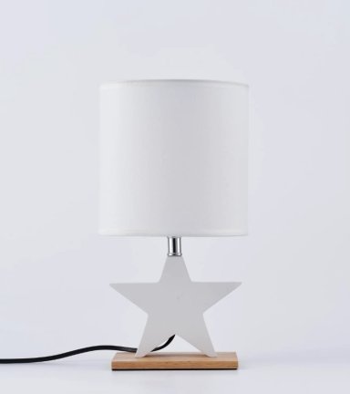 LÁMPARA DE MESA RIPLEY HOME ESTRELLA KIDS MADERA BLANCO 18X18 CM - 3