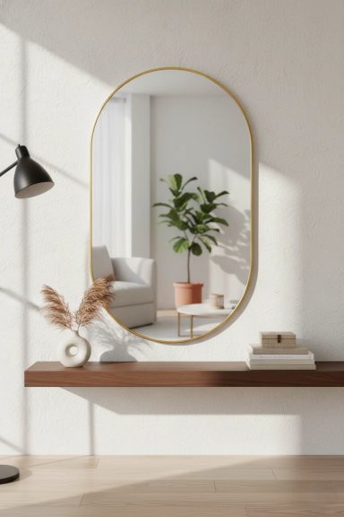 ESPEJO RIPLEY HOME OVALADO VIDRIO DORADO 60 X 100 CM