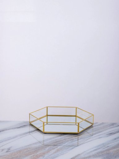 BANDEJA RIPLEY HOME ESPEJO HEXAGONO 30 CM - 2