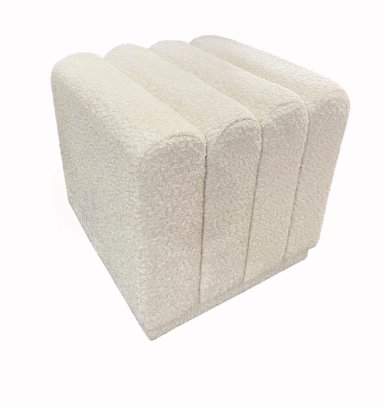 PUFF RIPLEY HOME CLÁSICO CUADRADO ONDAS 47 X 47 CM IVORY - 2