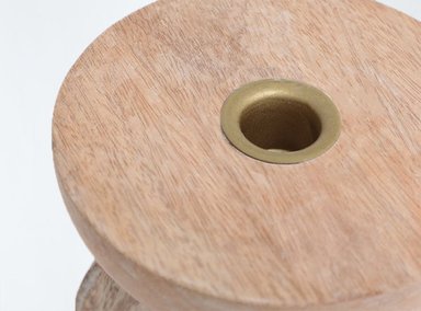 PORTAVELAS MAISON LINETT CIRCULO MADERA BEIGE - 3