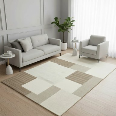 ALFOMBRA RIPLEY HOME CUADROS 300 X 200 CM LANA