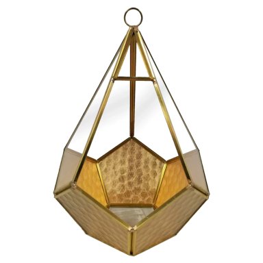 PORTAVELAS RIPLEY HOME BLOSSOM OASIS VIDRIO DORADO GEO GOLD 19.5 CM