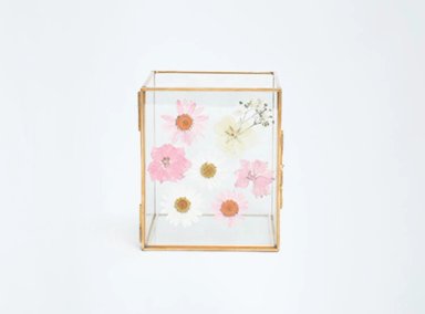 CAJA RIPLEY HOME FLORES SECAS VIDRIO TRANSPARENTE 12.5 CM