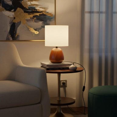 LÁMPARA DE MESA RIPLEY HOME GOTA MADERA 23X23 CM