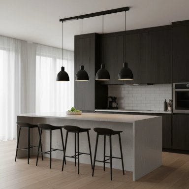 LÁMPARA DE TECHO RIPLEY HOME 4 FOCOS NEGRA 200X96 CM