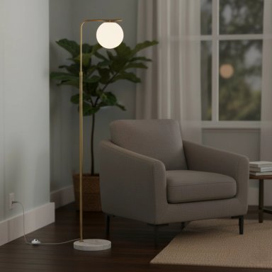 LAMPARA DE PIE RIPLEY HOME BOLA BLANCA 165CM