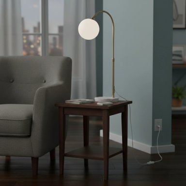 LÁMPARA DE MESA RIPLEY HOME BOLA BLANCA 57 CM