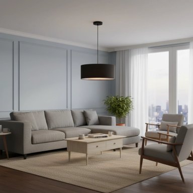 LÁMPARA DE TECHO RIPLEY HOME COLGANTE NEGRA 120 CM