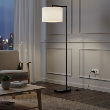 LAMPARA DE PIE RIPLEY HOME BASE NEGRA 169CM