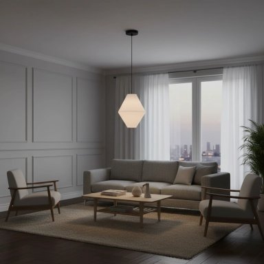 LÁMPARA DE TECHO RIPLEY HOME ROMBO BLANCO 150 CM