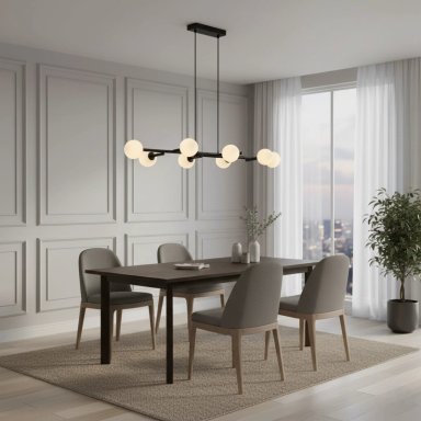 LÁMPARA DE TECHO RIPLEY HOME COLGANTE 8 FOCOS 160 CM