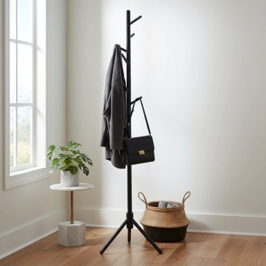 PERCHERO RIPLEY HOME  MADERA NEGRO 177 CM