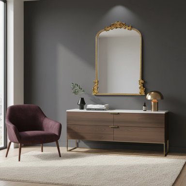 ESPEJO RIPLEY HOME BORDE ROMANTICO 114X86 CM DORADO - 4