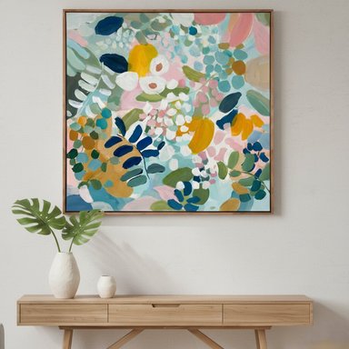 CUADRO RIPLEY HOME FLORES ABSTRACTAS 80 X 80 CM