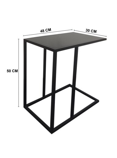 MESA LATERAL RIPLEY HOME NEGRO 30 X 50 CM - 3