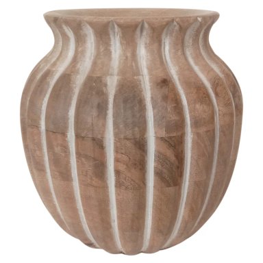 FLORERO MAISON LINETT ACANALADO MADERA 20CM - 2