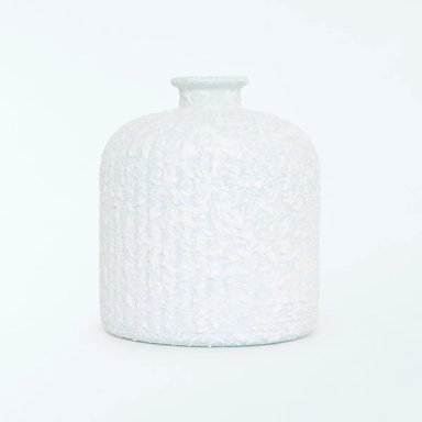 JARRÓN RIPLEY HOME VIDRIO TEXTURA BLANCO 14.5 X 18 X 14.5 CM