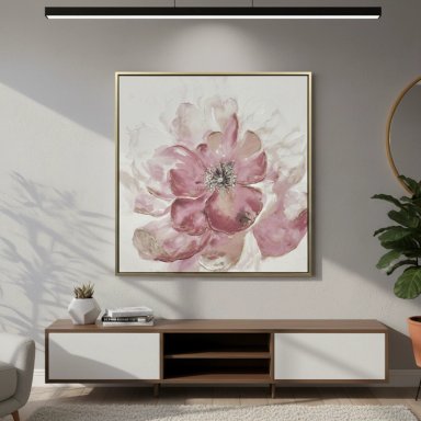 CUADRO RIPLEY HOME FLOR ROSA 100 X 100 CM