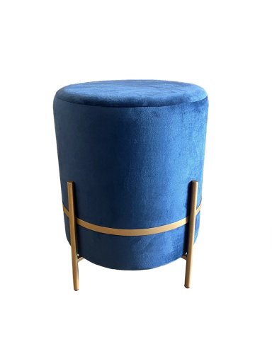 PUFF RIPLEY HOME REDONDO AZUL DORADO 38 X 45 CM - 2