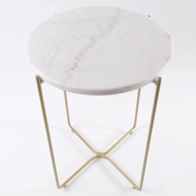 MESA DE APOYO RIPLEY HOME MÁRMOL BLANCA 37 X 37 CM - 5