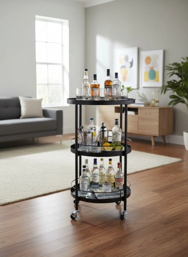 MESA LATERAL RIPLEY HOME BAR NEGRO 42.5 X 70.5 CM
