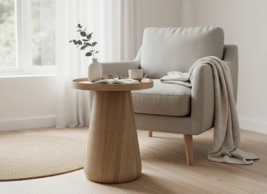 MESA DE APOYO RIPLEY HOME REDONDA CAFÉ 45 X 45 CM