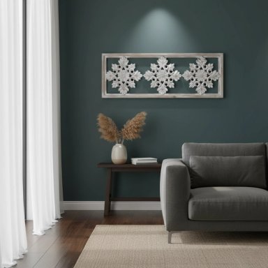 ESCULTURA MADERA ROMBOS 72CM