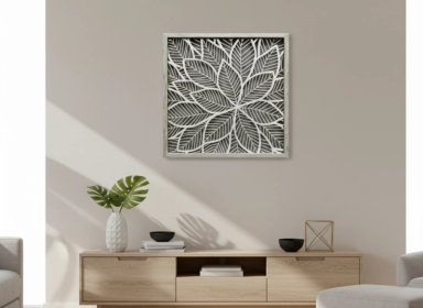 CUADRO RIPLEY HOME PAPEL FLOR NATURAL 60 X 60 CM
