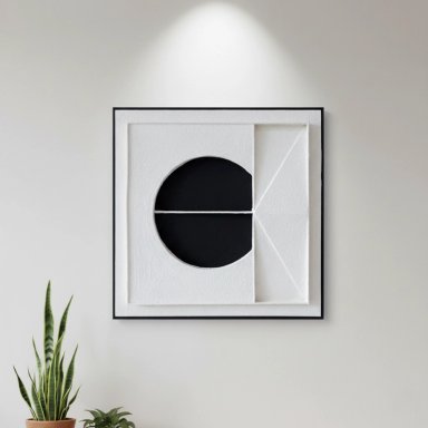 CUADRO RIPLEY HOME BLACK AND WHITE TRIÁNGULO 60 X 60 CM